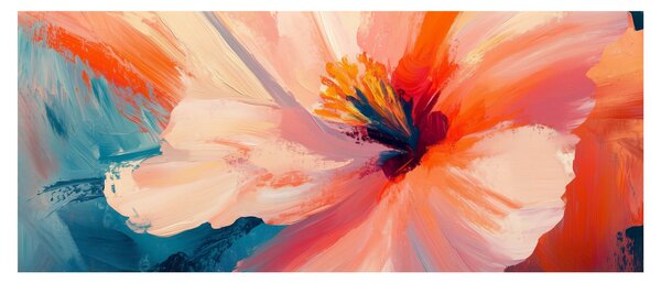 Obraz - Maľovaný kvet (120x50 cm)