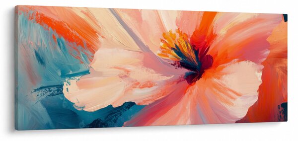 Obraz - Maľovaný kvet (120x50 cm)