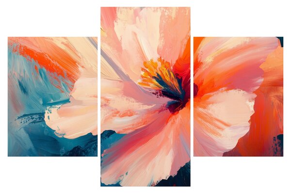 Obraz - Maľovaný kvet (90x60 cm)