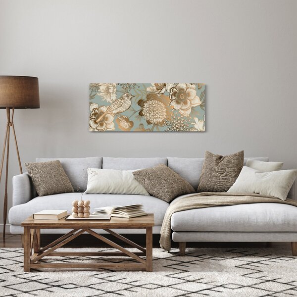 Obraz - Záhrada s vtáčikom (120x50 cm)