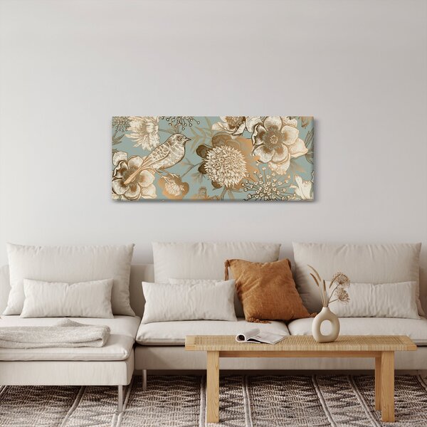 Obraz - Záhrada s vtáčikom (120x50 cm)