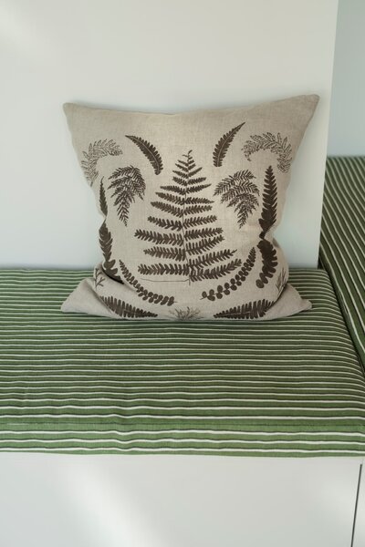 Ľanová obliečka na vankúš Fern 45 × 45 cm