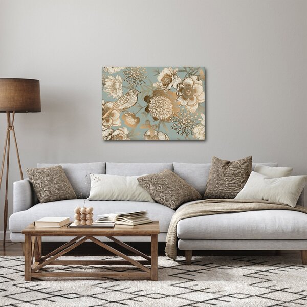 Obraz - Záhrada s vtáčikom (70x50 cm)
