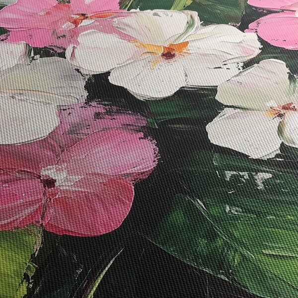 Obraz - Ružové a biele kvety (90x60 cm)