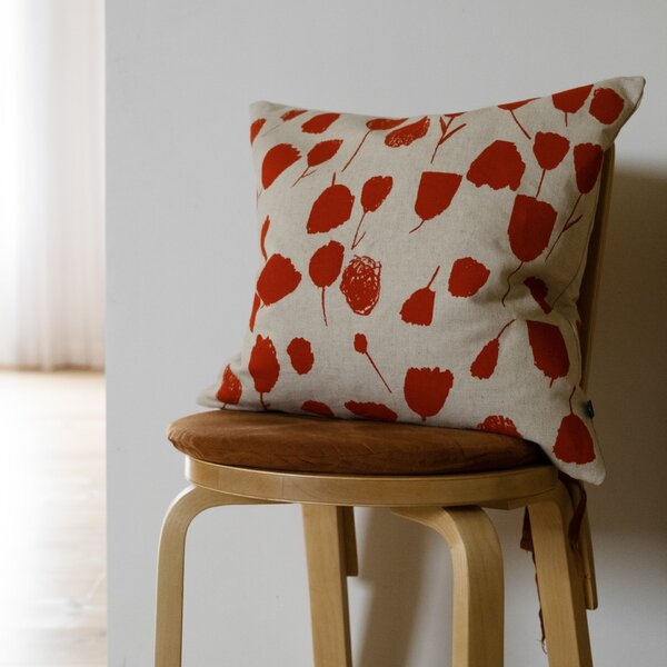 Ľanová obliečka na vankúš Poppy Red 48 × 48 cm
