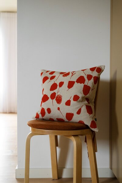 Ľanová obliečka na vankúš Poppy Red 48 × 48 cm