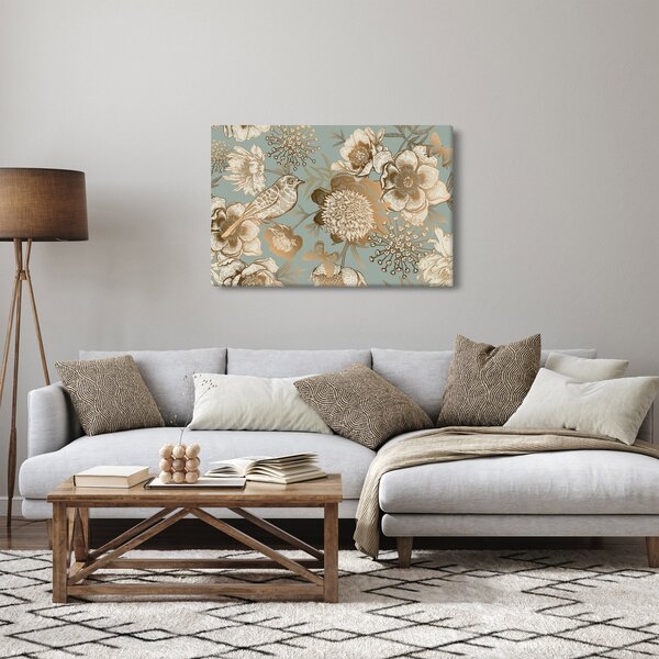 Obraz - Záhrada s vtáčikom (90x60 cm)