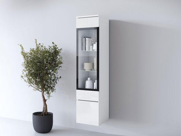 Mirjan24 Vitrína Sawoti 002 + LED, Farby: kašmírová béžová 5903211507366