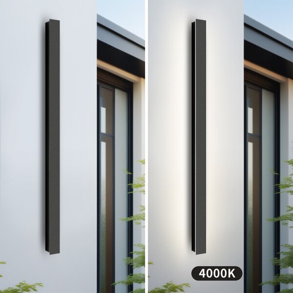 Brilagi - LED vonkajšie nástenné svietidlo LINEAR LED/22W/230V 4000K IP65 čierne