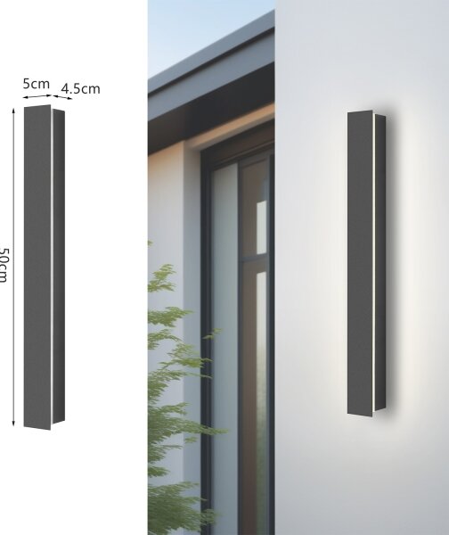 Brilagi - LED vonkajšie nástenné svietidlo LINEAR LED/12W/230V 4000K IP65 antracit