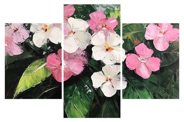 Obraz - Ružové a biele kvety (90x60 cm)