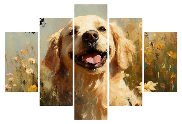 Obraz - Šťastný psík (150x105 cm)