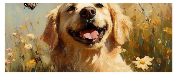 Obraz - Šťastný psík (120x50 cm)