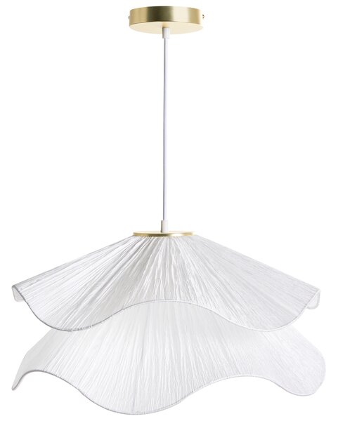 Závesná lampa biela plisované látkové tienidlo moderný štýl svietidlo obývacia izba spálňa