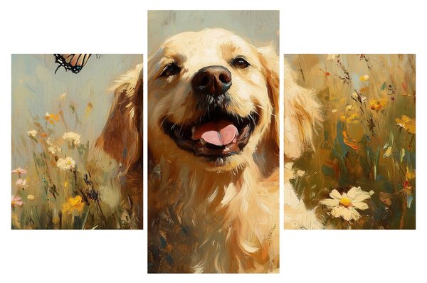 Obraz - Šťastný psík (90x60 cm)