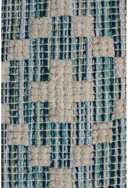 Flair Rugs, Kusový koberec Leela Ivory/Teal, 60x200, modrá, chodba / predsieň