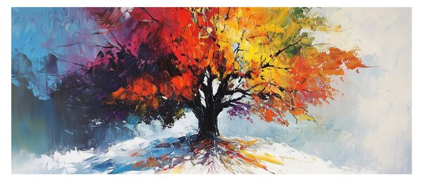 Obraz - Pestrofarebný strom (120x50 cm)