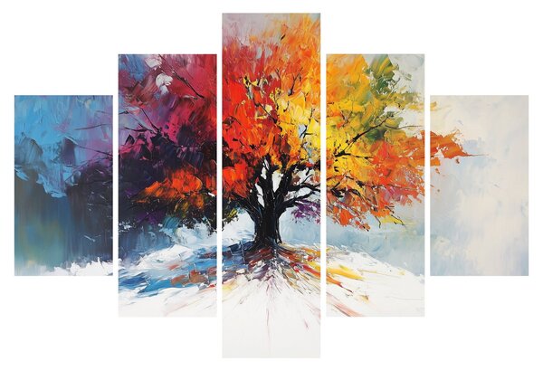 Obraz - Pestrofarebný strom (150x105 cm)