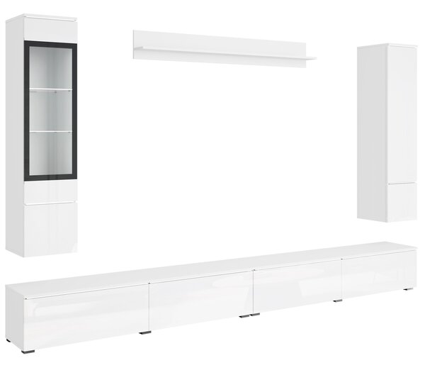 Mirjan24 Nábytok do obývacej izby Sawoti VIII + LED, Farby: biela / biely lesk 5903211513930