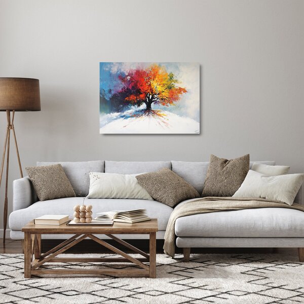 Sklenený obraz - Pestrofarebný strom (70x50 cm)