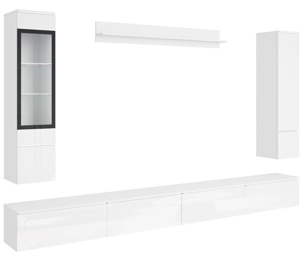 Mirjan24 Nábytok do obývacej izby Sawoti VIII + LED, Farby: biela / biely lesk 5903211513930