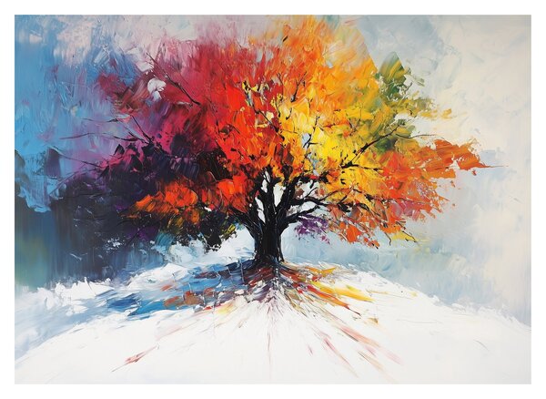 Obraz - Pestrofarebný strom (70x50 cm)