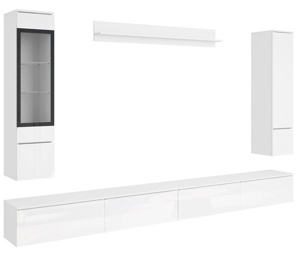 Mirjan24 Nábytok do obývacej izby Sawoti VIII + LED, Farby: biela / biely lesk 5903211513930