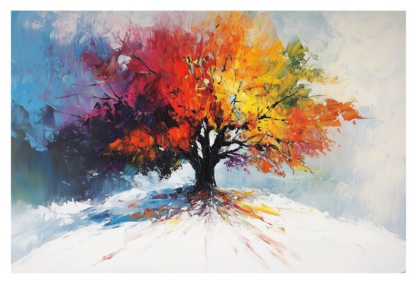 Obraz - Pestrofarebný strom (90x60 cm)