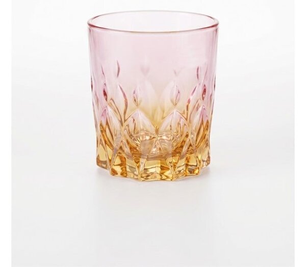 BOHEMIA PRESTIGE CONTE ROSE AMBER POHÁR NA WHISKY 340ML SADA 6KS