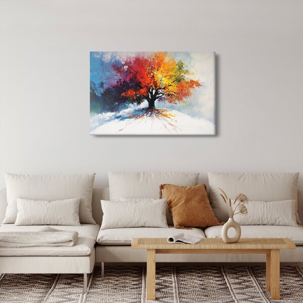 Obraz - Pestrofarebný strom (90x60 cm)