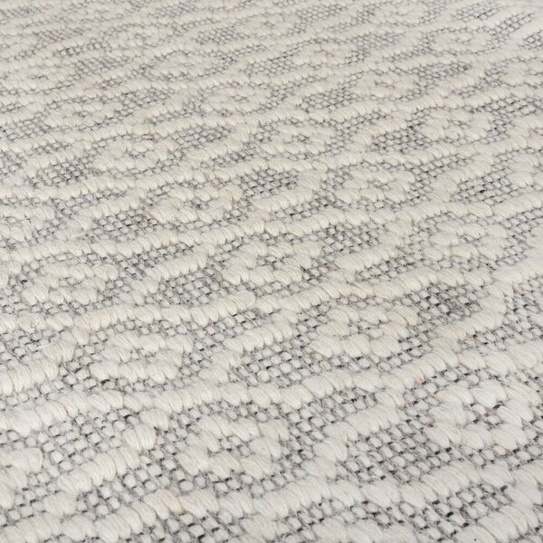 Flair Rugs, Ručne tkaný kusový koberec Nur Wool Dream Grey/Ivory, 80x150, šedá, obývacia izba