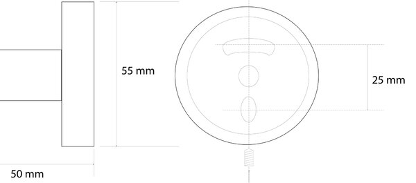 Sapho Sapho, X-ROUND GOLD vešiačik, zlatá matná, XR205GB