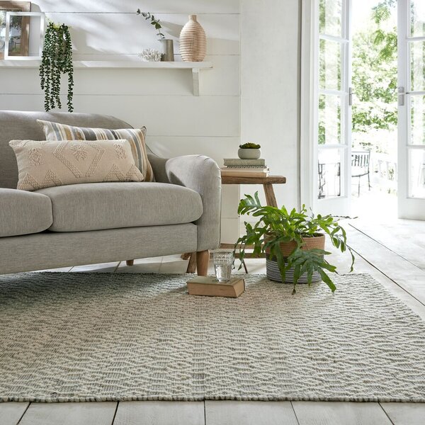 Flair Rugs, Ručne tkaný kusový koberec Nur Wool Dream Grey/Ivory, 80x150, šedá, obývacia izba