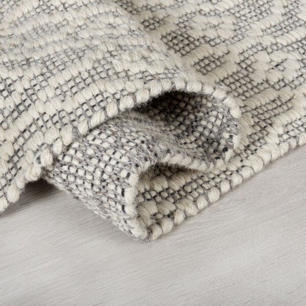 Flair Rugs, Ručne tkaný kusový koberec Nur Wool Dream Grey/Ivory, 80x150, šedá, obývacia izba