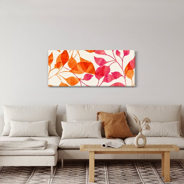 Obraz - Oranžové lístie (120x50 cm)