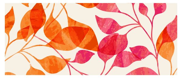 Obraz - Oranžové lístie (120x50 cm)