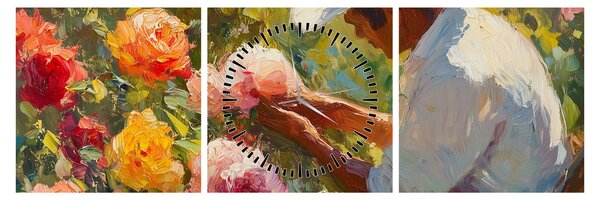 Obraz - Záhradník (s hodinami) (90x30 cm)