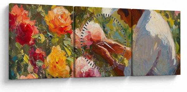 Obraz - Záhradník (s hodinami) (90x30 cm)
