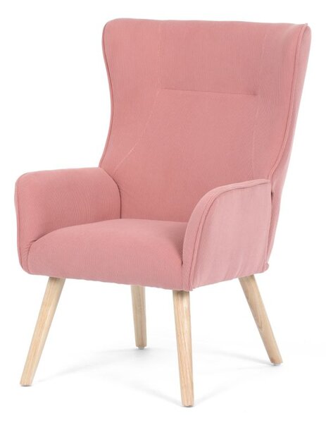 AK-314 PINK2, Moderné elegantné kreslo, poťah ružová menčestrová látka