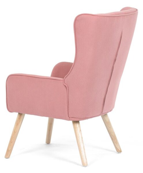 AK-314 PINK2, Moderné elegantné kreslo, poťah ružová menčestrová látka