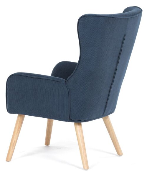 AK-314 BLUE2, Moderné elegantné kreslo, poťah modrá menčestrová látka