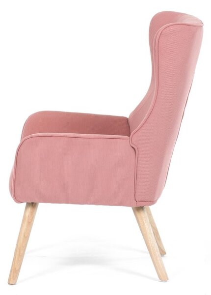 AK-314 PINK2, Moderné elegantné kreslo, poťah ružová menčestrová látka