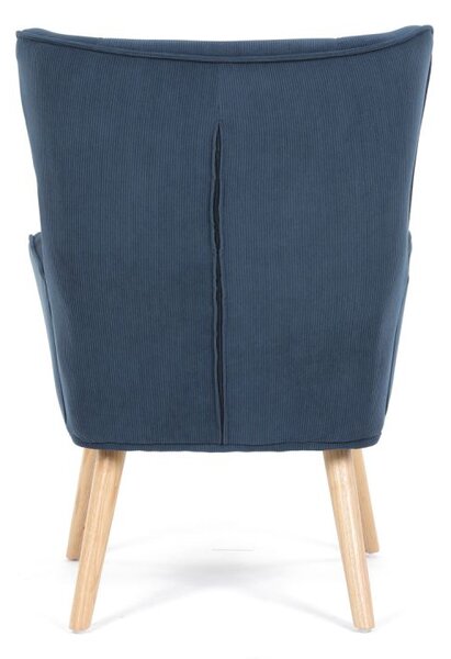 AK-314 BLUE2, Moderné elegantné kreslo, poťah modrá menčestrová látka