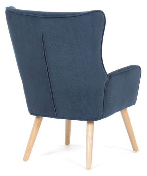 AK-314 BLUE2, Moderné elegantné kreslo, poťah modrá menčestrová látka