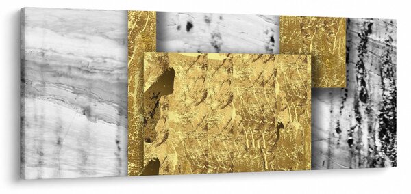 Obraz - Zlaté štvorce N⁰1 (120x50 cm)