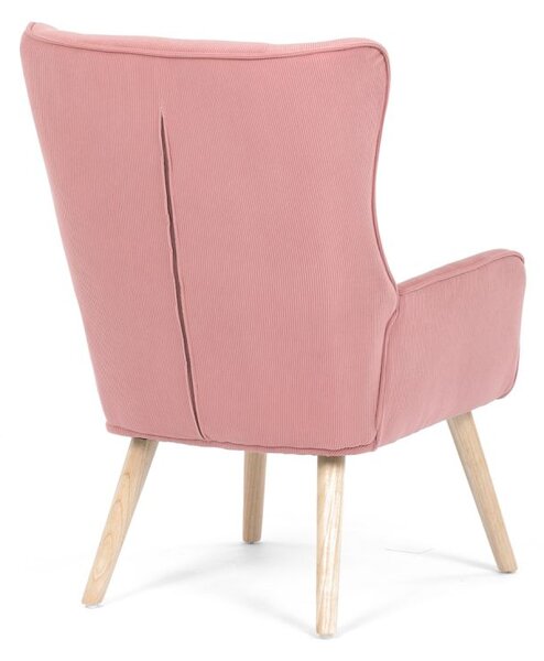 AK-314 PINK2, Moderné elegantné kreslo, poťah ružová menčestrová látka