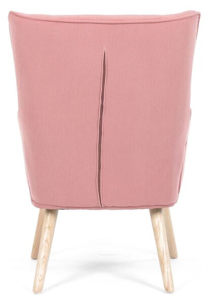 AK-314 PINK2, Moderné elegantné kreslo, poťah ružová menčestrová látka