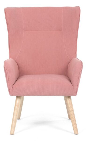 AK-314 PINK2, Moderné elegantné kreslo, poťah ružová menčestrová látka