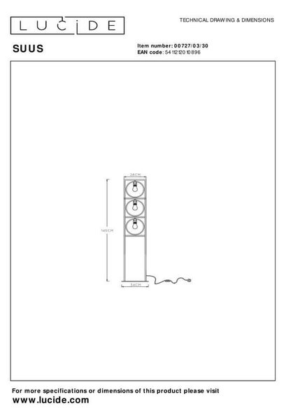 Lucide L007270330 stojacia lampa SUUS E27