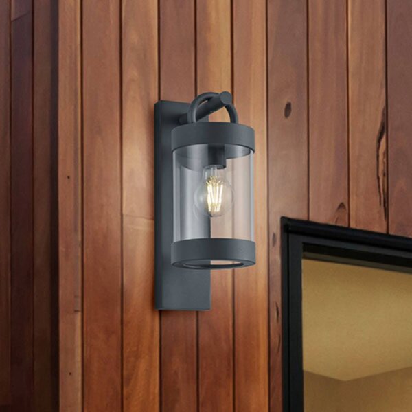 Trio Lighting Vonkajšie nástenné svetlo Sambesi súmrakový snímač, Čierna, Hliník, Moderný, Nástenné svietidlo